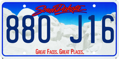 SD license plate 88OJ16