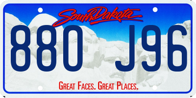 SD license plate 88OJ96
