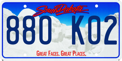 SD license plate 88OK02