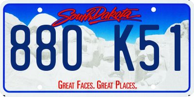 SD license plate 88OK51