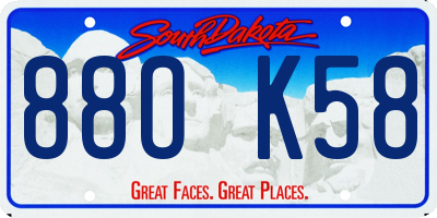 SD license plate 88OK58