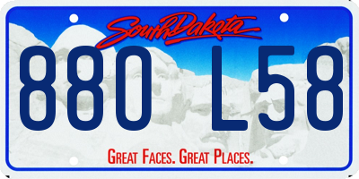 SD license plate 88OL58