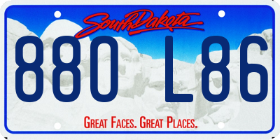 SD license plate 88OL86