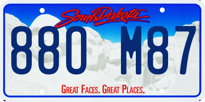 SD license plate 88OM87