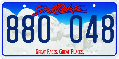 SD license plate 88OO48