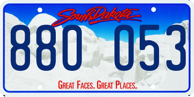SD license plate 88OO53