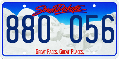 SD license plate 88OO56
