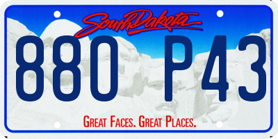 SD license plate 88OP43