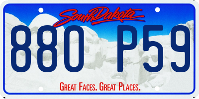SD license plate 88OP59