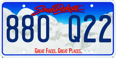 SD license plate 88OQ22