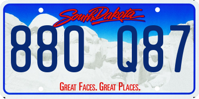 SD license plate 88OQ87
