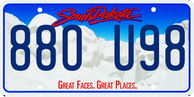SD license plate 88OU98