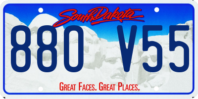 SD license plate 88OV55