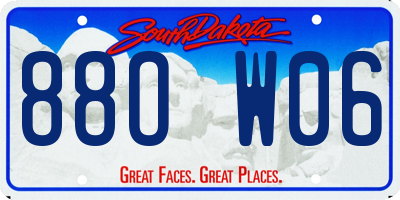SD license plate 88OW06