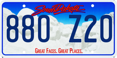 SD license plate 88OZ20