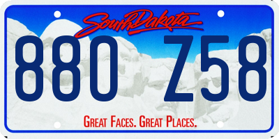SD license plate 88OZ58