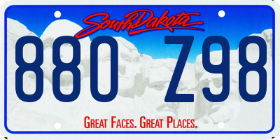 SD license plate 88OZ98