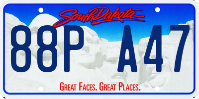 SD license plate 88PA47
