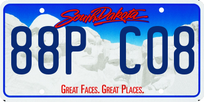 SD license plate 88PC08
