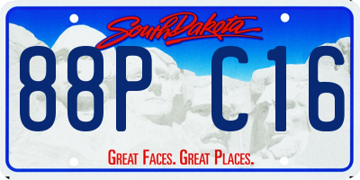 SD license plate 88PC16