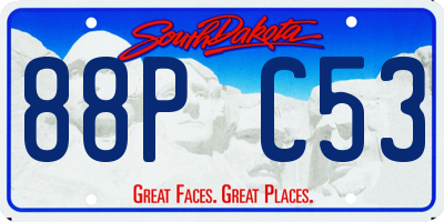 SD license plate 88PC53