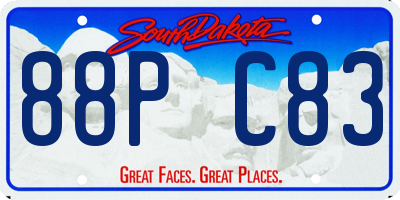SD license plate 88PC83