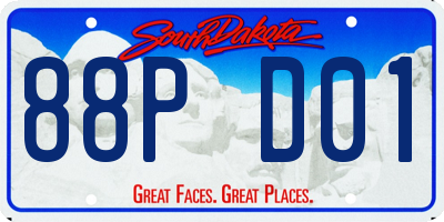 SD license plate 88PD01