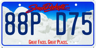 SD license plate 88PD75