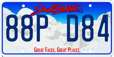 SD license plate 88PD84