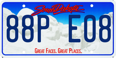 SD license plate 88PE08