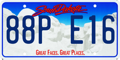 SD license plate 88PE16