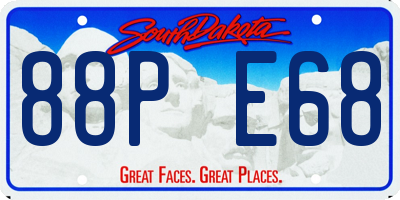 SD license plate 88PE68