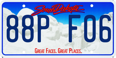 SD license plate 88PF06
