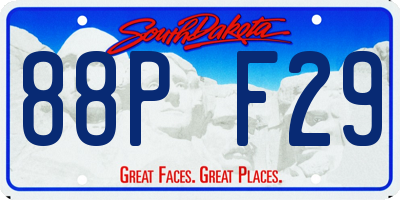 SD license plate 88PF29