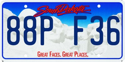 SD license plate 88PF36