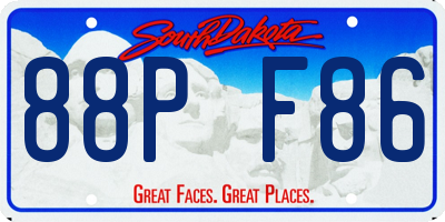 SD license plate 88PF86