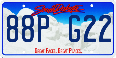 SD license plate 88PG22
