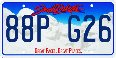 SD license plate 88PG26