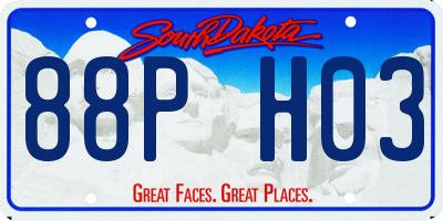 SD license plate 88PH03