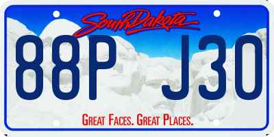 SD license plate 88PJ30