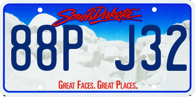 SD license plate 88PJ32