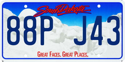 SD license plate 88PJ43