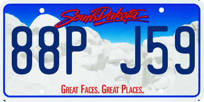 SD license plate 88PJ59