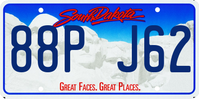 SD license plate 88PJ62