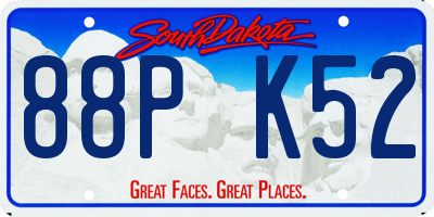 SD license plate 88PK52