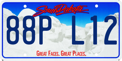 SD license plate 88PL12