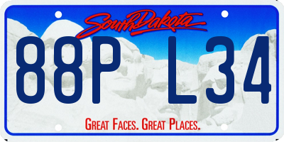 SD license plate 88PL34