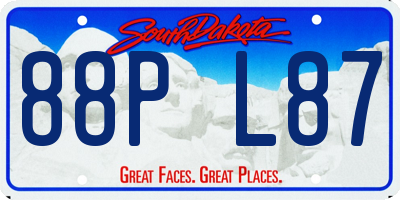 SD license plate 88PL87