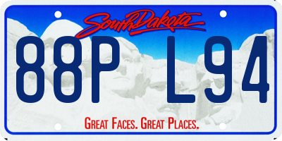 SD license plate 88PL94