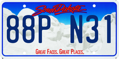 SD license plate 88PN31